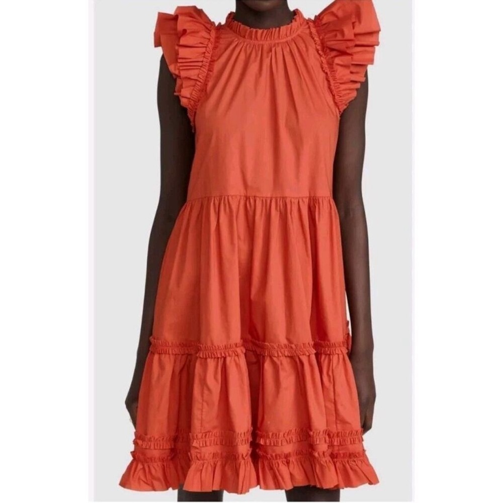 Willa Story ruffled-neck and arms with tiered skirt dress Size Medium